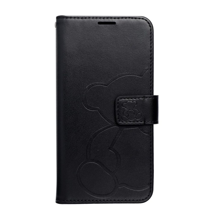 Etui z klapką na iPhone 16e (SE 4 2025) Mezzo Book teddy bear czarne