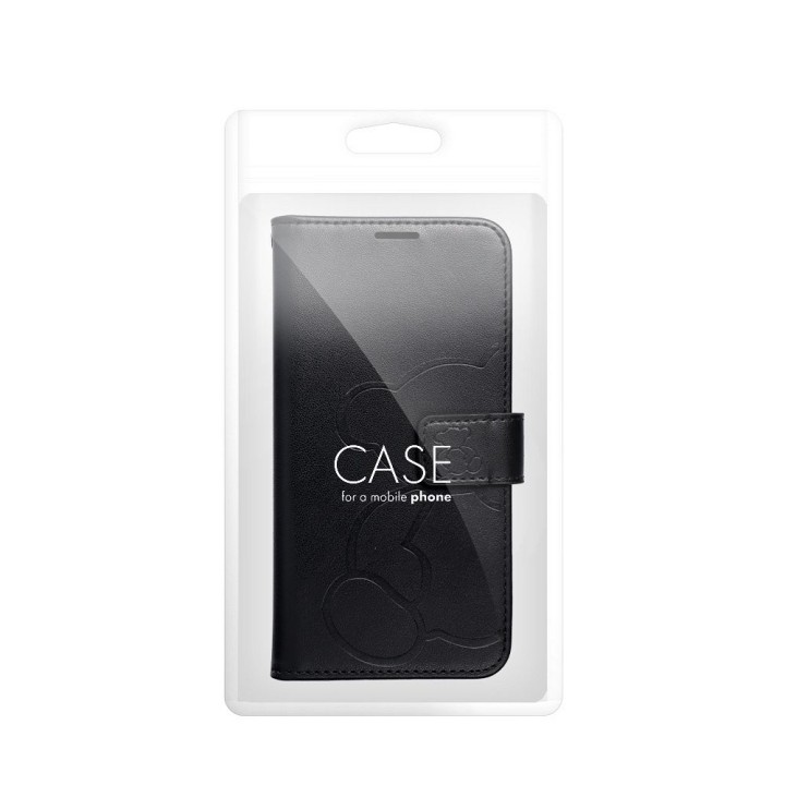 Flip case for iPhone 16e (SE 4 2025) Mezzo Book teddy bear black