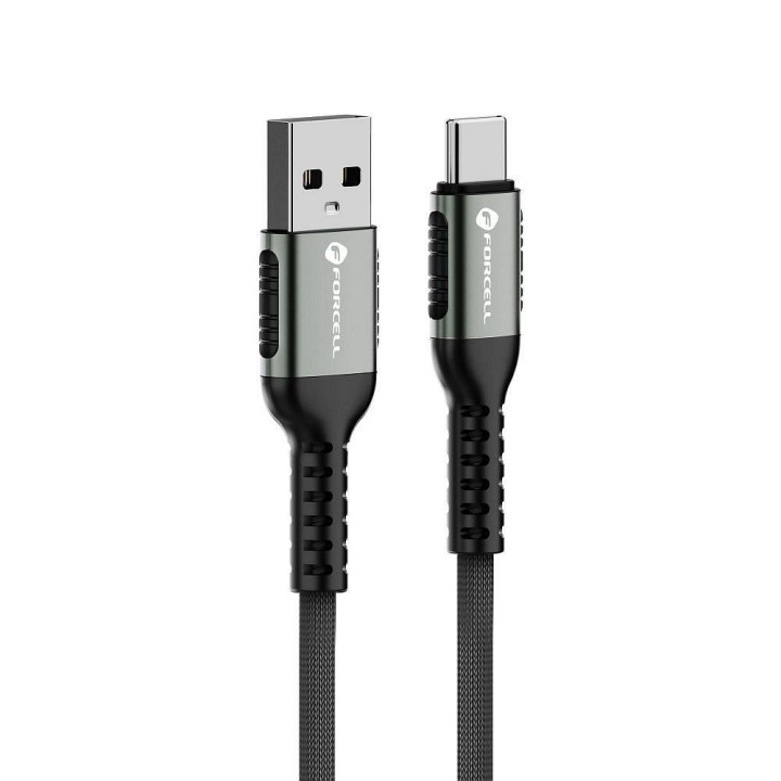 Кабель USB-A – USB-C Forcell F-Energy QC4.0 3A 66W Cafule 0,5 m C256 чорний