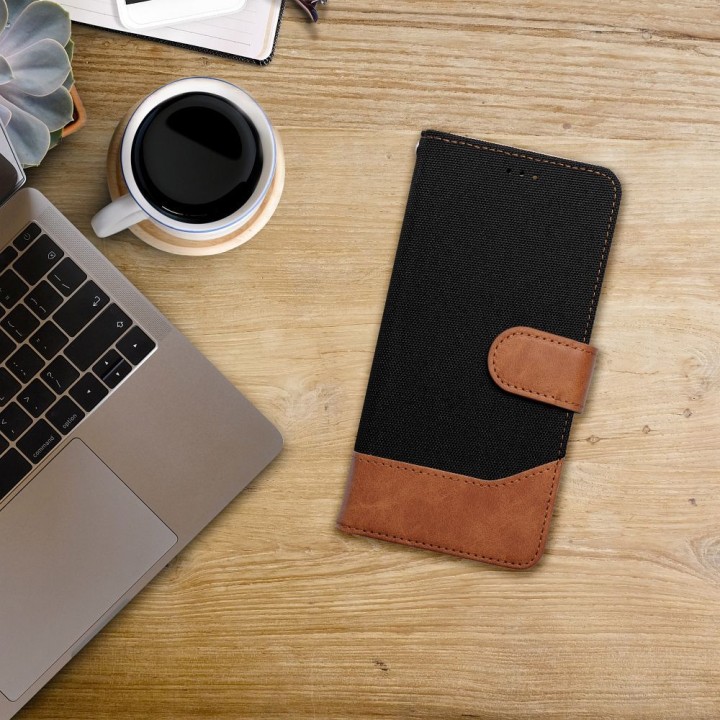 Чехол с клапаном для iPhone 16e (SE 4 2025) Jeans Book черный