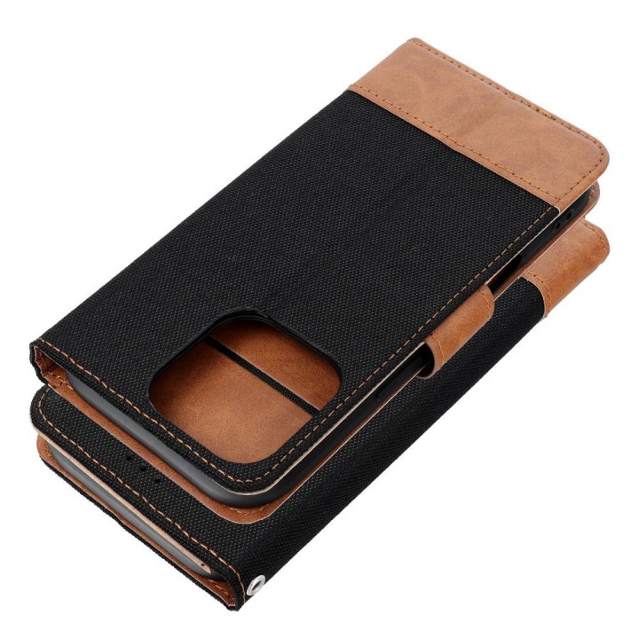 Flip case for iPhone 16e (SE 4 2025) Jeans Book black
