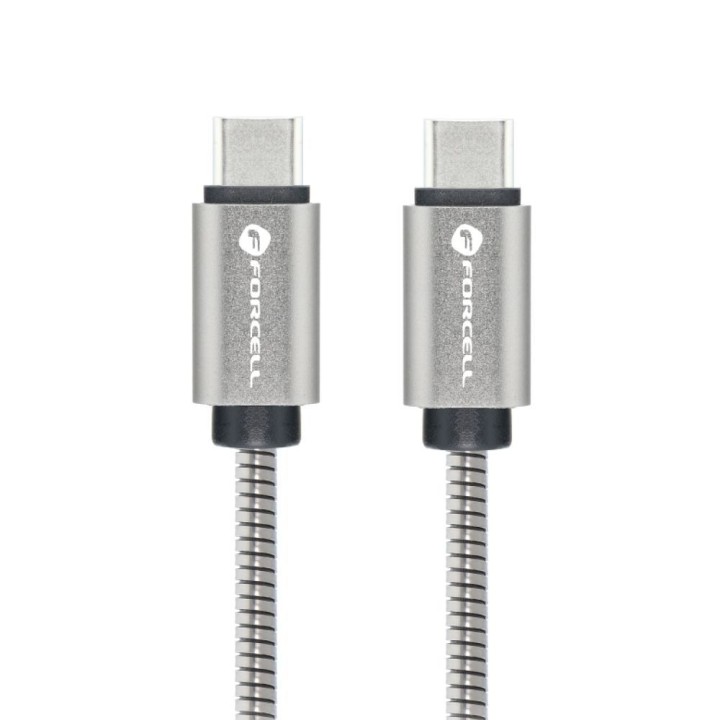 Кабель USB-C – USB-C Forcell F-Energy QC4.0 PD 3A 66W Металл 2 m C237 серебристый