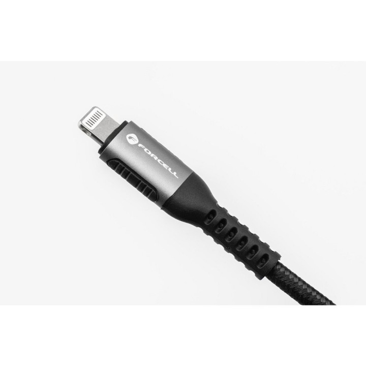 Кабель USB-C – Lightning Forcell F-Energy PD 3A 27W Cafule 0,25 m C259 черный