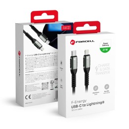 Кабель USB-C – Lightning Forcell F-Energy PD 3A 27W Cafule 0,5 m C259 чорний