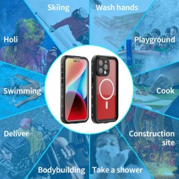 Чохол для iPhone 15 PRO MAX Shellbox Dot водонепроникні сумісний з MagSafe чорний