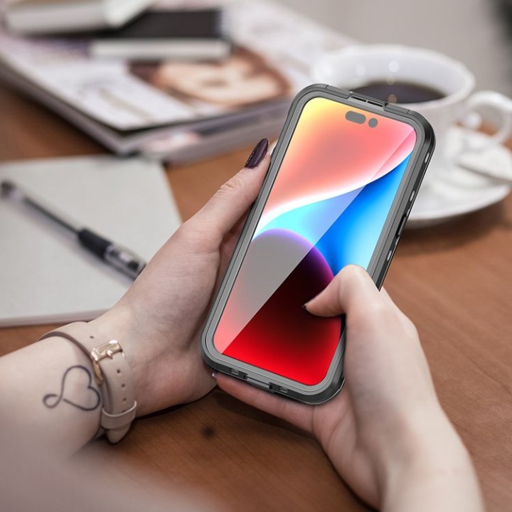 Etui na iPhone 15 PRO MAX Shellbox Dot wodoodporne zgodne z MagSafe czarne