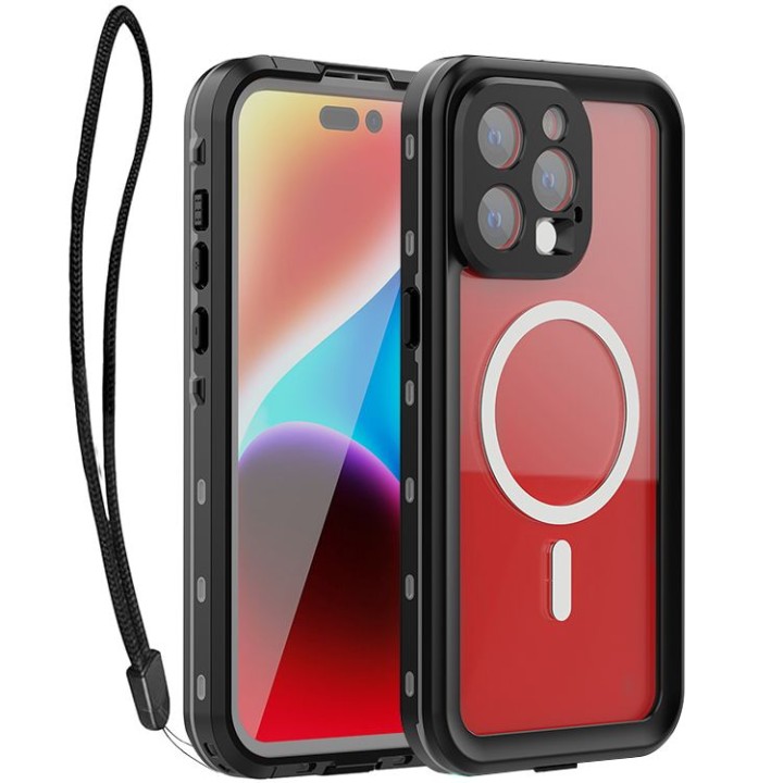 Case for iPhone 15 PRO MAX Shellbox Dot waterproof MagSafe compatible black