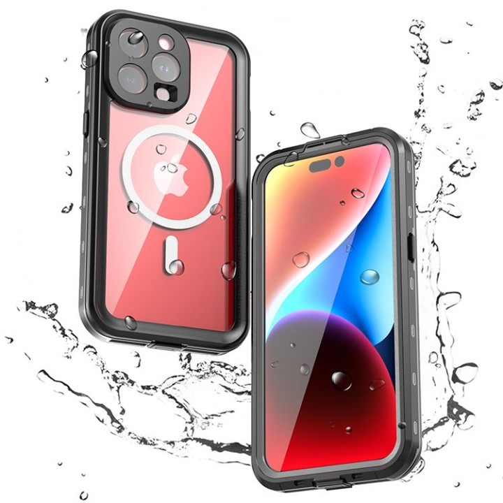Case for iPhone 15 PRO MAX Shellbox Dot waterproof MagSafe compatible black