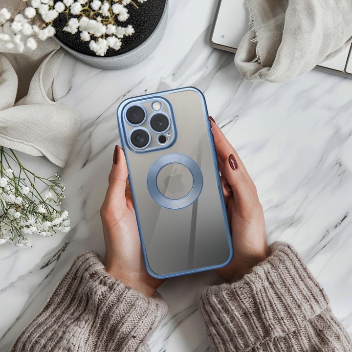Etui na iPhone 16e (SE 4 2025) / 17e Glam niebieskie