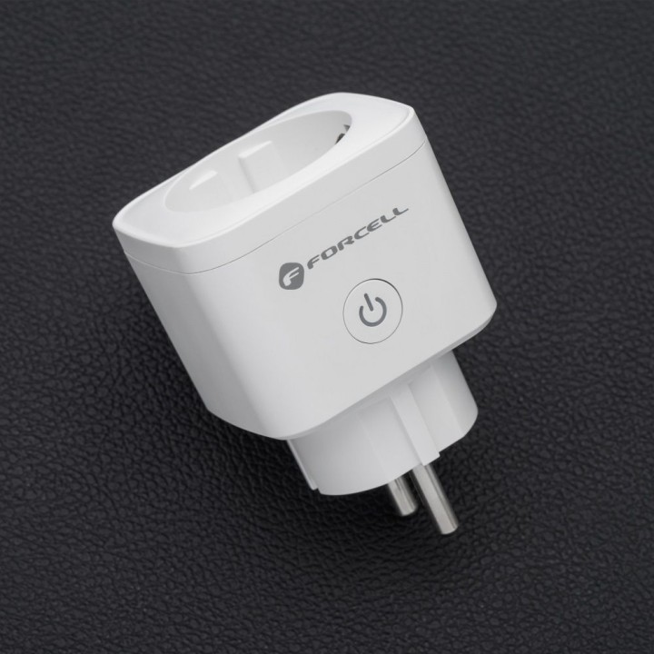 Inteligentne socket 230V Forcell F-Energy EU02 with WiFi, programatorem and wsparciem for Tuya / Amazon Alexa white