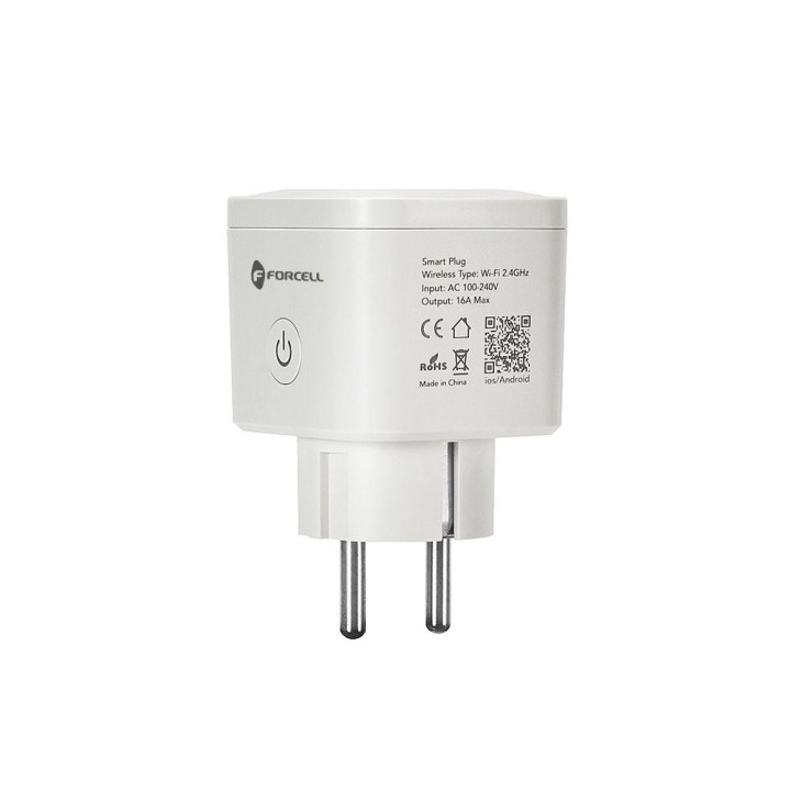 Smart socket 230V Forcell F-Energy EU02 with WiFi, timer and support for Tuya / Amazon Alexa white