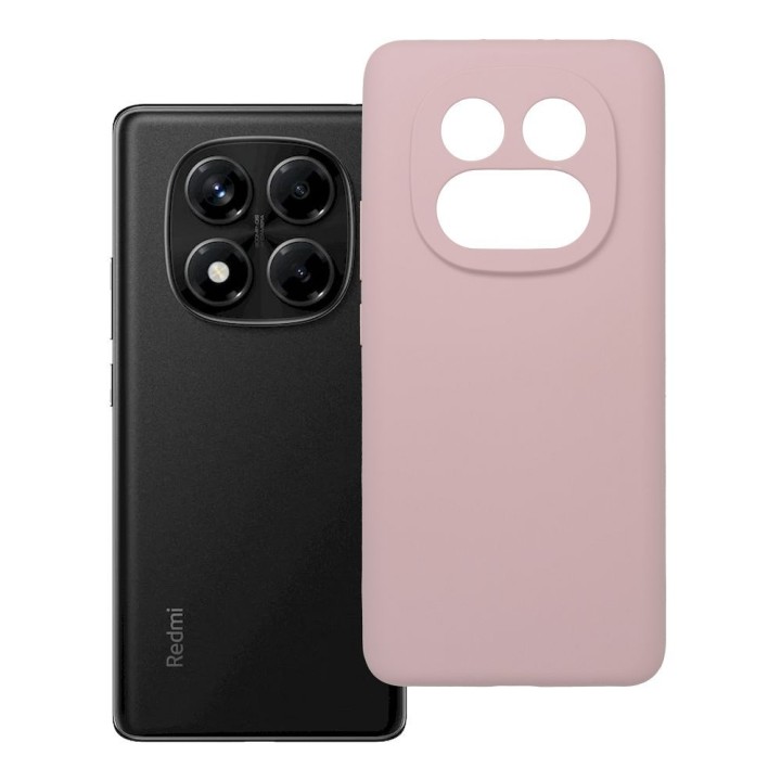 Чехол для Xiaomi Redmi Note 14 PRO 4G Silicone 2mm (camera protection) пудрово-розовый