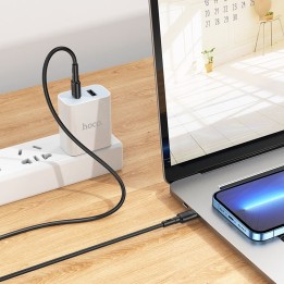 Кабель USB-C – USB-C Hoco PD 3A 60W 1 m X83 чорний