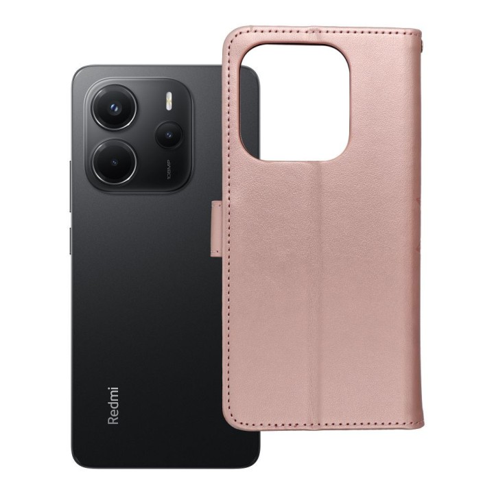 Чехол с клапаном для Xiaomi Redmi NOTE 14 4G (GLOBAL - 164,84mm x 78,15mm x 8,16mm) Mezzo Book мандала цвета розового золота