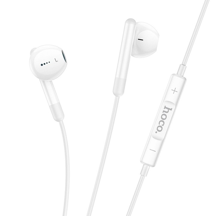 Słuchawki przewodowe douszne USB C Hoco M93 białe