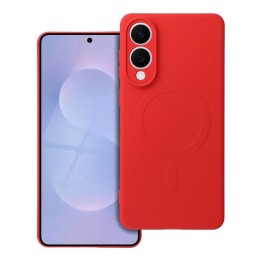 Case for Samsung S25 EDGE Silicone Mag Cover MagSafe compatible (camera protection) red