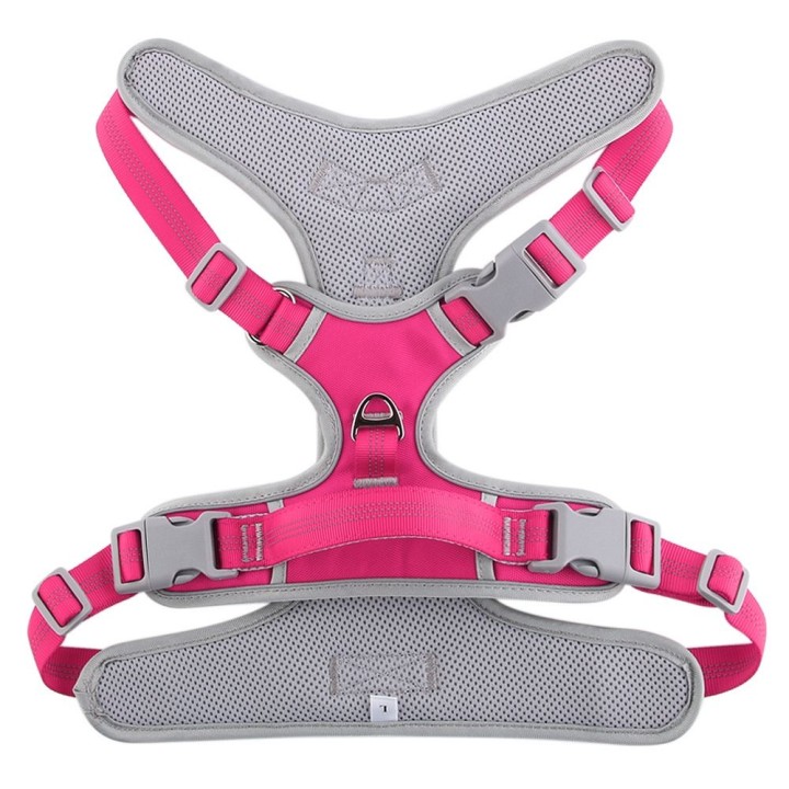 Dog harness OXFORD B size XL pink-grey