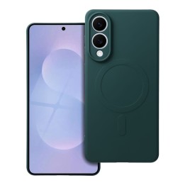 Case for Samsung S25 EDGE Silicone Mag Cover compatible with MagSafe (camera protection) green