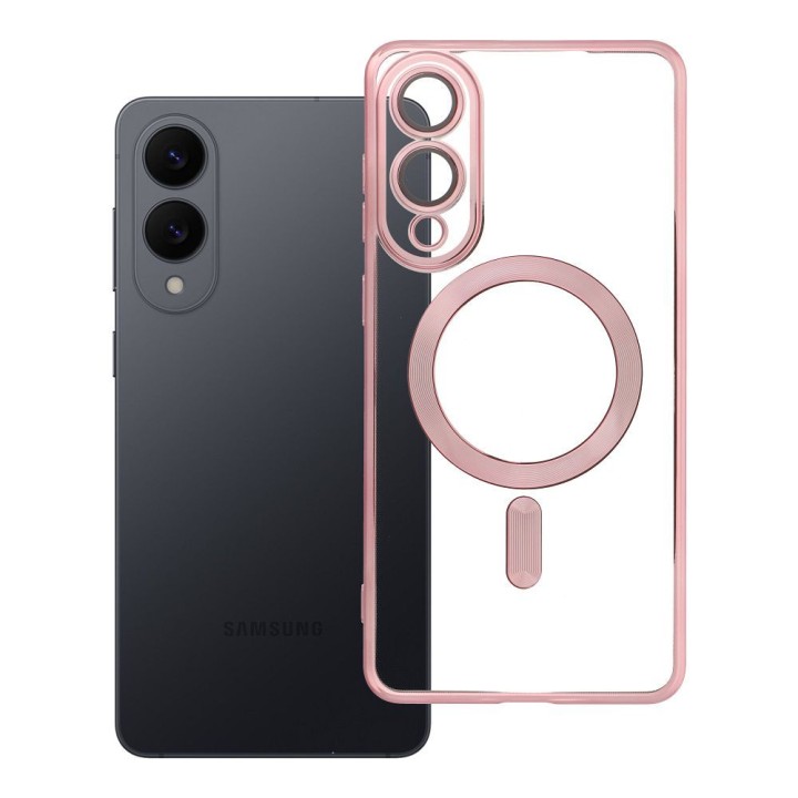 Case for Samsung S25 EDGE Electro Mag Cover compatible with MagSafe rose gold