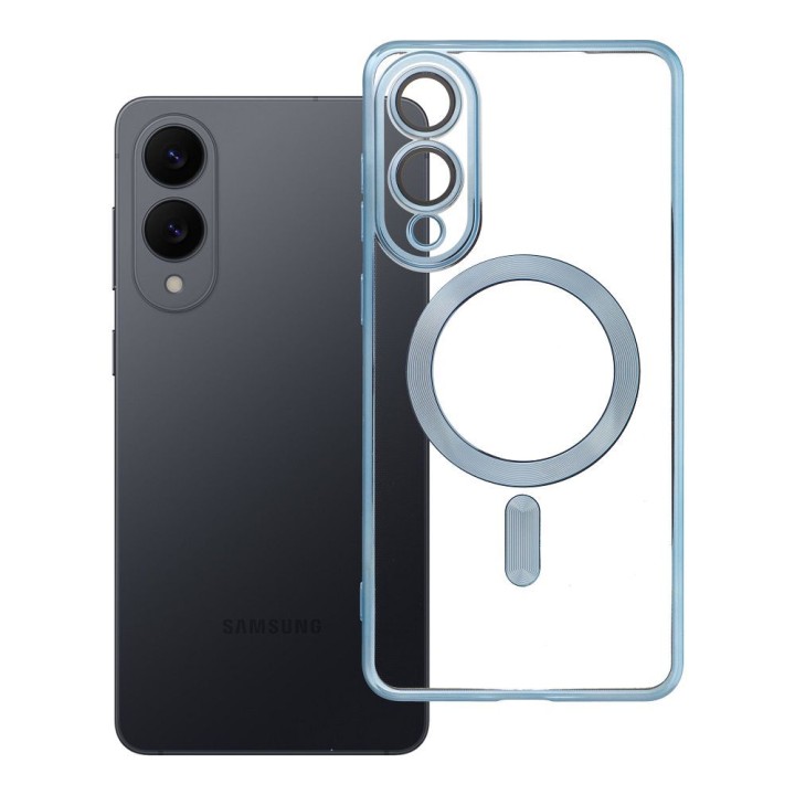 Case for Samsung S25 EDGE Electro Mag Cover compatible with MagSafe blue