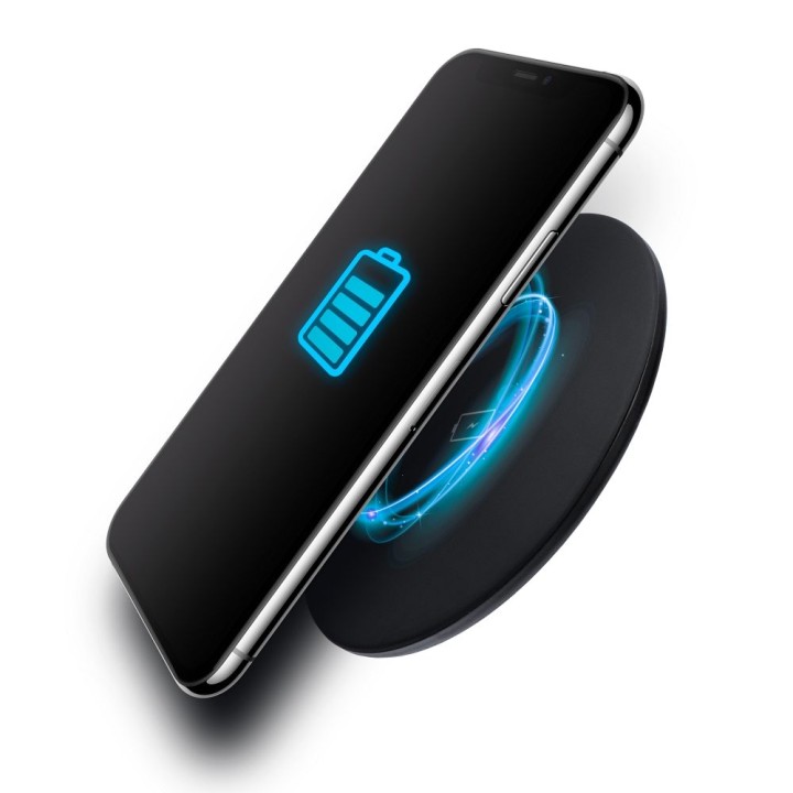 Wireless charger Forcell F-Energy Qi QC 15W + cable USB C to USB A black