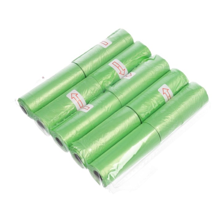 Plastic dog waste bags 10 rolls green