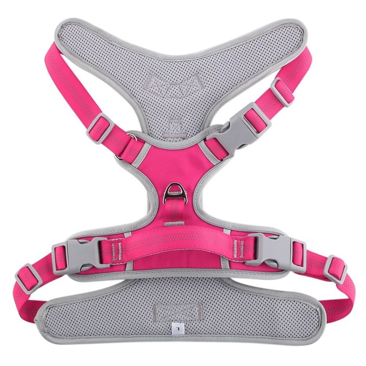 Szelki for dog OXFORD B size S pink grey