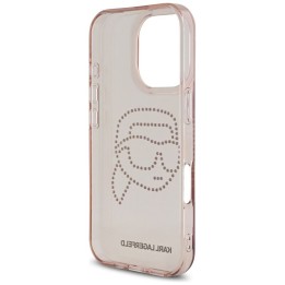 KARL LAGERFELD чехол для IPHONE 16 Pro KLHCP16LHKHDCELP (IML Rhinestones S K Head) розовый