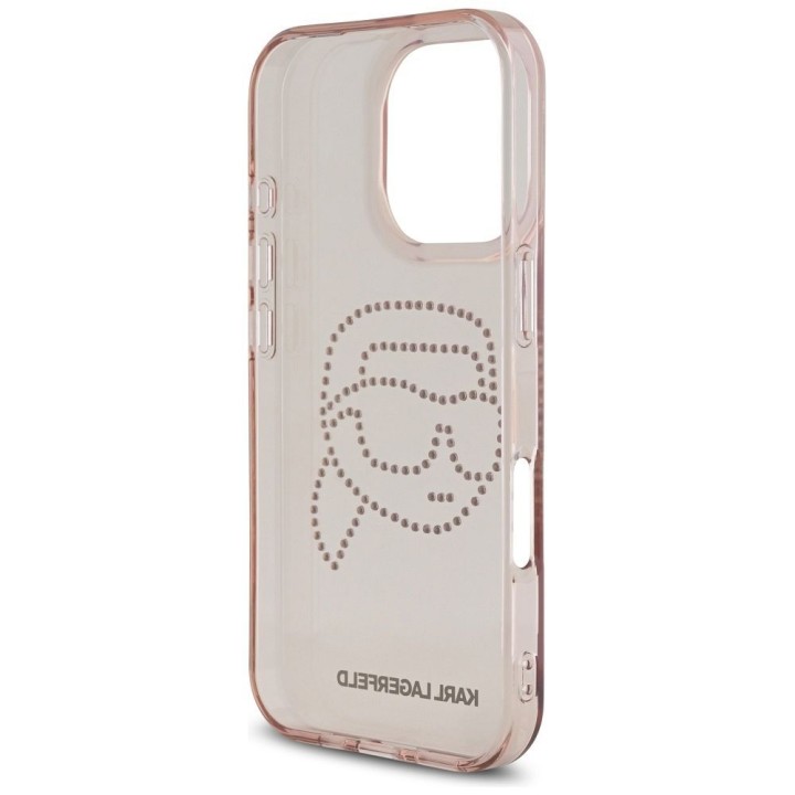 KARL LAGERFELD чохол для IPHONE 16 Pro KLHCP16LHKHDCELP (IML Rhinestones S K Head) рожевий