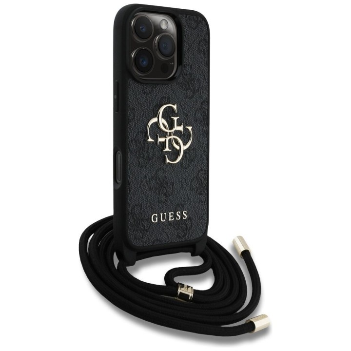 GUESS чохол для IPHONE 16 Pro Max GUHCP16XP4GMGCRK (CBDY PU 4G Big Logo W/Cord Strap) чорний