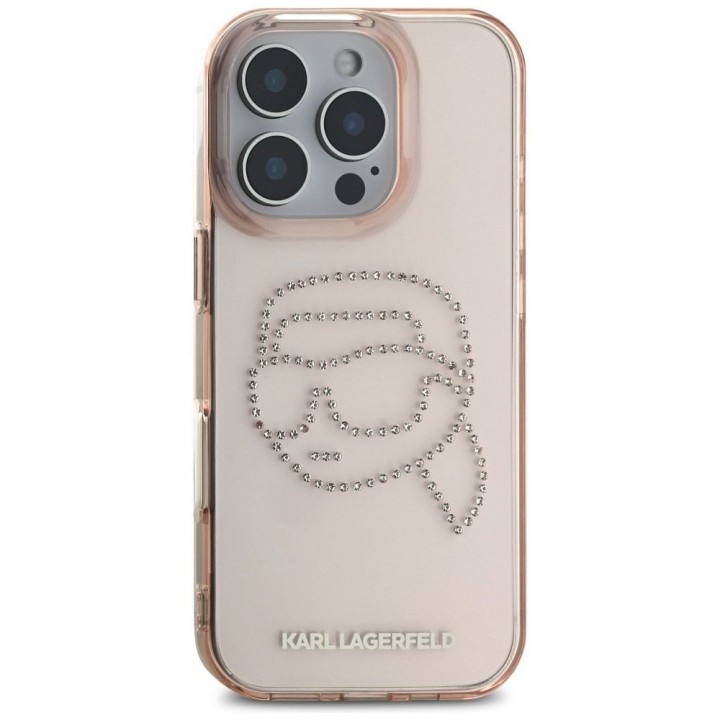 KARL LAGERFELD чохол для IPHONE 16 Pro KLHCP16LHKHDCELP (IML Rhinestones S K Head) рожевий