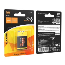 Аккумулятор щелочная 6LR61 Hoco 9V DLR05 1 шт.