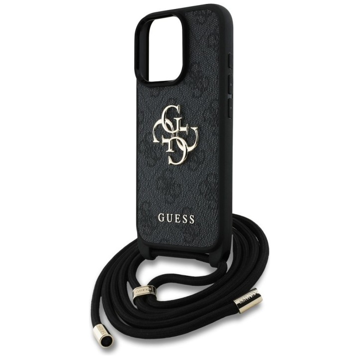 GUESS чохол для IPHONE 16 Pro Max GUHCP16XP4GMGCRK (CBDY PU 4G Big Логотип W/Cord Strap) чорний