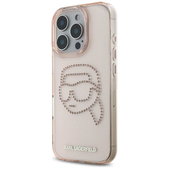 KARL LAGERFELD чохол для IPHONE 16 Pro KLHCP16LHKHDCELP (IML Rhinestones S K Head) рожевий