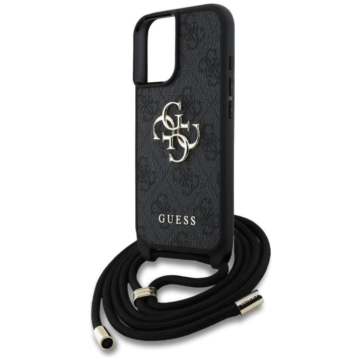 GUESS чохол для IPHONE 16 GUHCP16SP4GMGCRK (CBDY PU 4G Big Logo W/Cord Strap) чорний