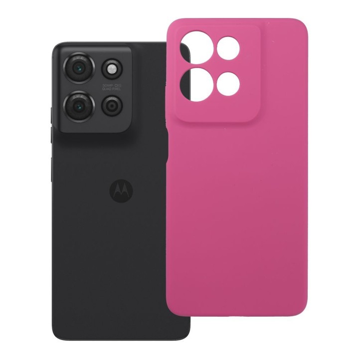 Чохол для Motorola G75 Silicone 2mm (camera protection) рожевий
