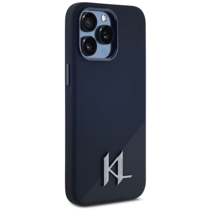 KARL LAGERFELD futerał do IPHONE 15 Pro Max kompatybilny z MagSafe KLHMP15XSCMKMPCK (Silicone Initial Metal Logo) czarny