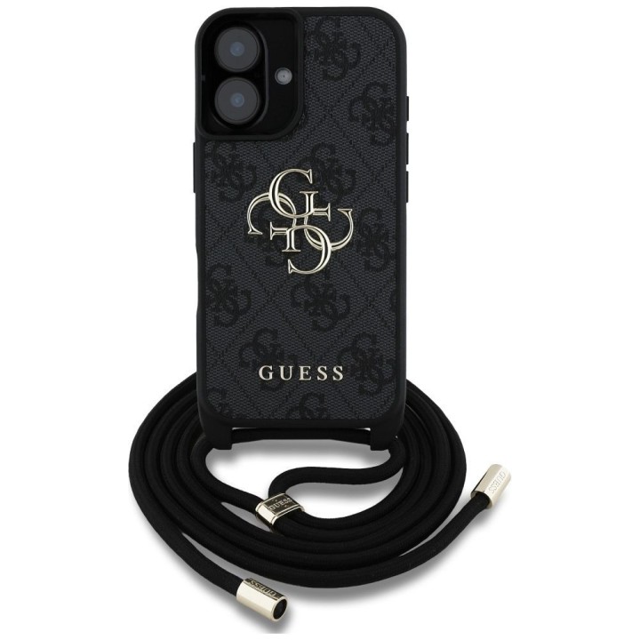 GUESS чохол для IPHONE 16 Plus GUHCP16MP4GMGCRK (CBDY PU 4G Big Логотип W/Cord Strap) чорний