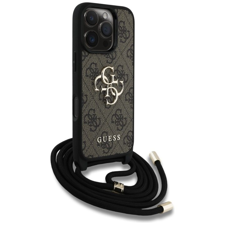 GUESS чохол для IPHONE 16 Pro Max GUHCP16XP4GMGCRW (CBDY PU 4G Big Logo W/Cord Strap) коричневий