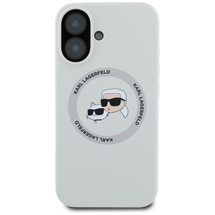 KARL LAGERFELD чохол для IPHONE 16 сумісний із MagSafe KLHMP16SSKCHTCE (Silicone KC Heads) бежевий