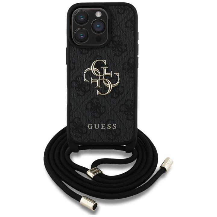 GUESS чехол для IPHONE 16 Pro GUHCP16LP4GMGCRK (CBDY PU 4G Big Logo W/Cord Strap) черный