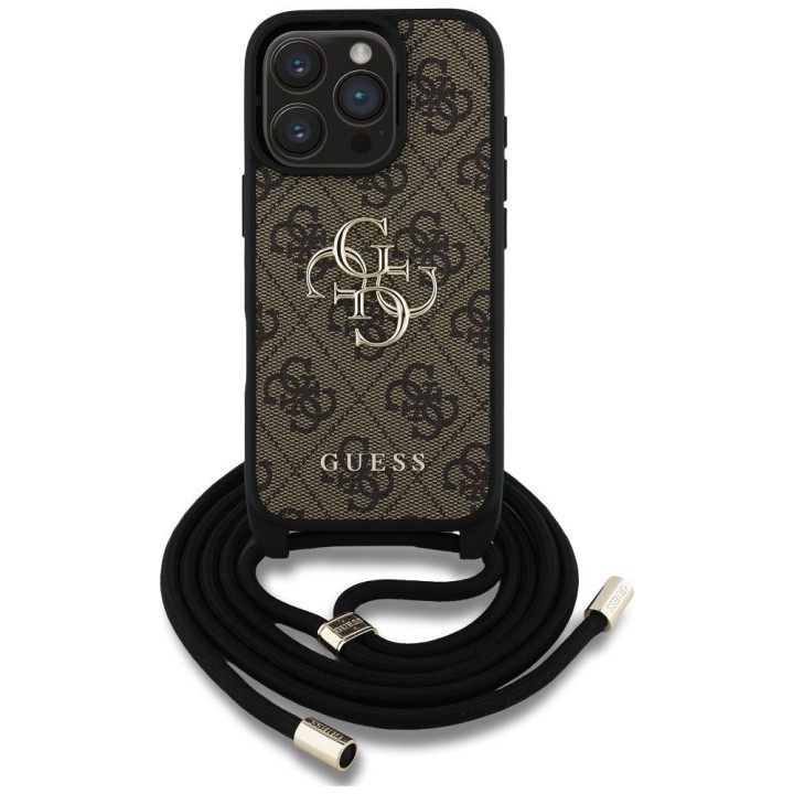 GUESS чохол для IPHONE 16 Pro Max GUHCP16XP4GMGCRW (CBDY PU 4G Big Logo W/Cord Strap) коричневий