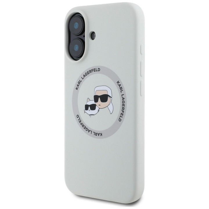 KARL LAGERFELD case for IPHONE 16 compatible with MagSafe KLHMP16SSKCHTCE (Silicone KC Heads) beige
