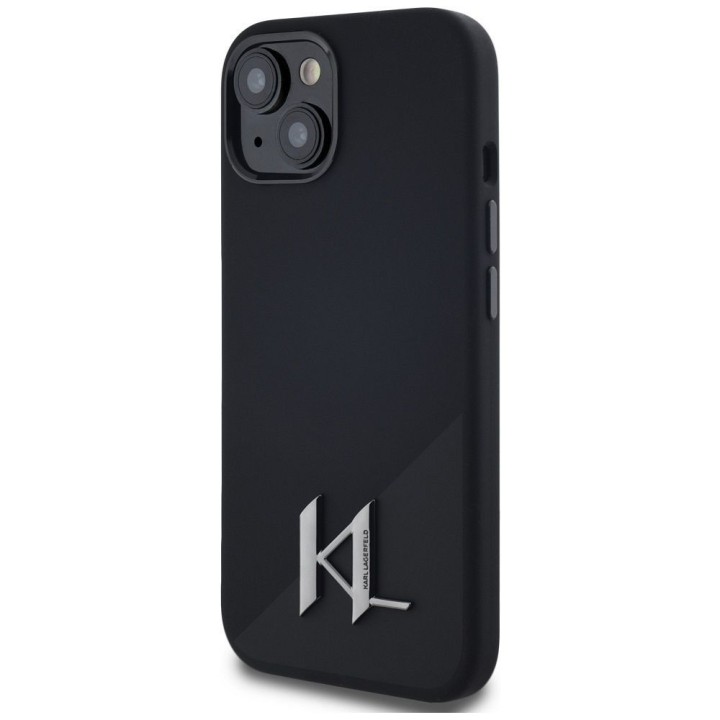 KARL LAGERFELD чохол для IPHONE 15 сумісний із MagSafe KLHMP15SSCMKMPCK (Silicone Initial Metal Logo) чорний