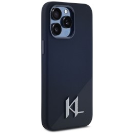 KARL LAGERFELD чехол для IPHONE 15 Pro совместимый с MagSafe KLHMP15LSCMKMPCK (Silicone Initial Metal Logo) черный