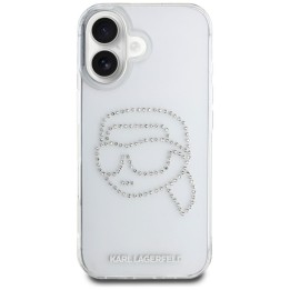 KARL LAGERFELD case for IPHONE 16 KLHCP16SHKHDCELT (IML Rhinestones K Head) transparent
