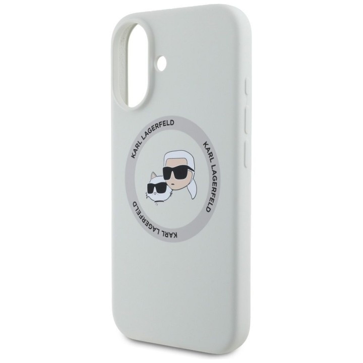KARL LAGERFELD case for IPHONE 16 compatible with MagSafe KLHMP16SSKCHTCE (Silicone KC Heads) beige
