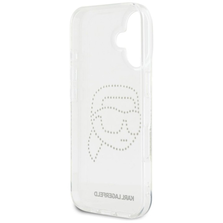 KARL LAGERFELD futerał do IPHONE 16 KLHCP16SHKHDCELT (IML Rhinestones K Head) transparentny