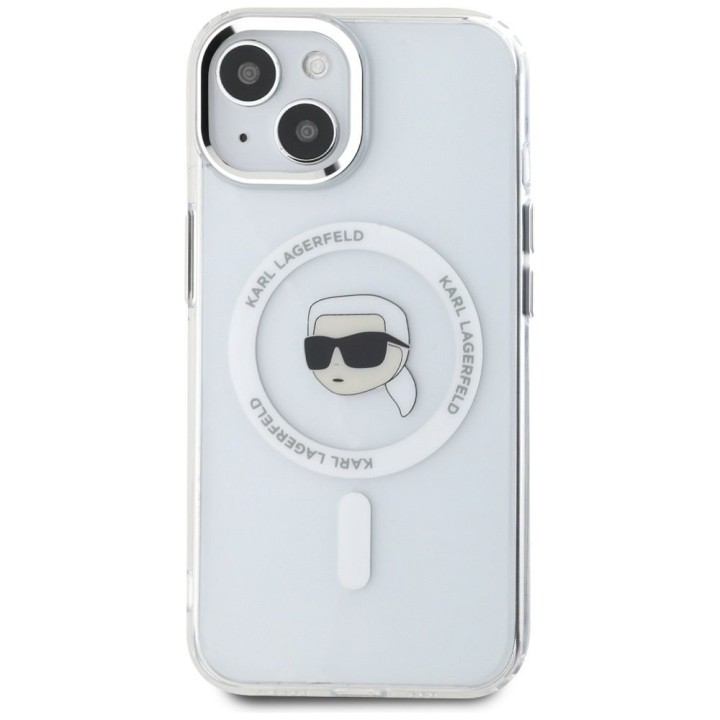 KARL LAGERFELD чохол для IPHONE 15 сумісний із MagSafe KLHMP15SHLSKIH (IML Metal K Head) білий