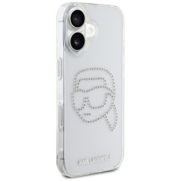 KARL LAGERFELD чохол для IPHONE 16 KLHCP16SHKHDCELT (IML Rhinestones K Head) прозорий